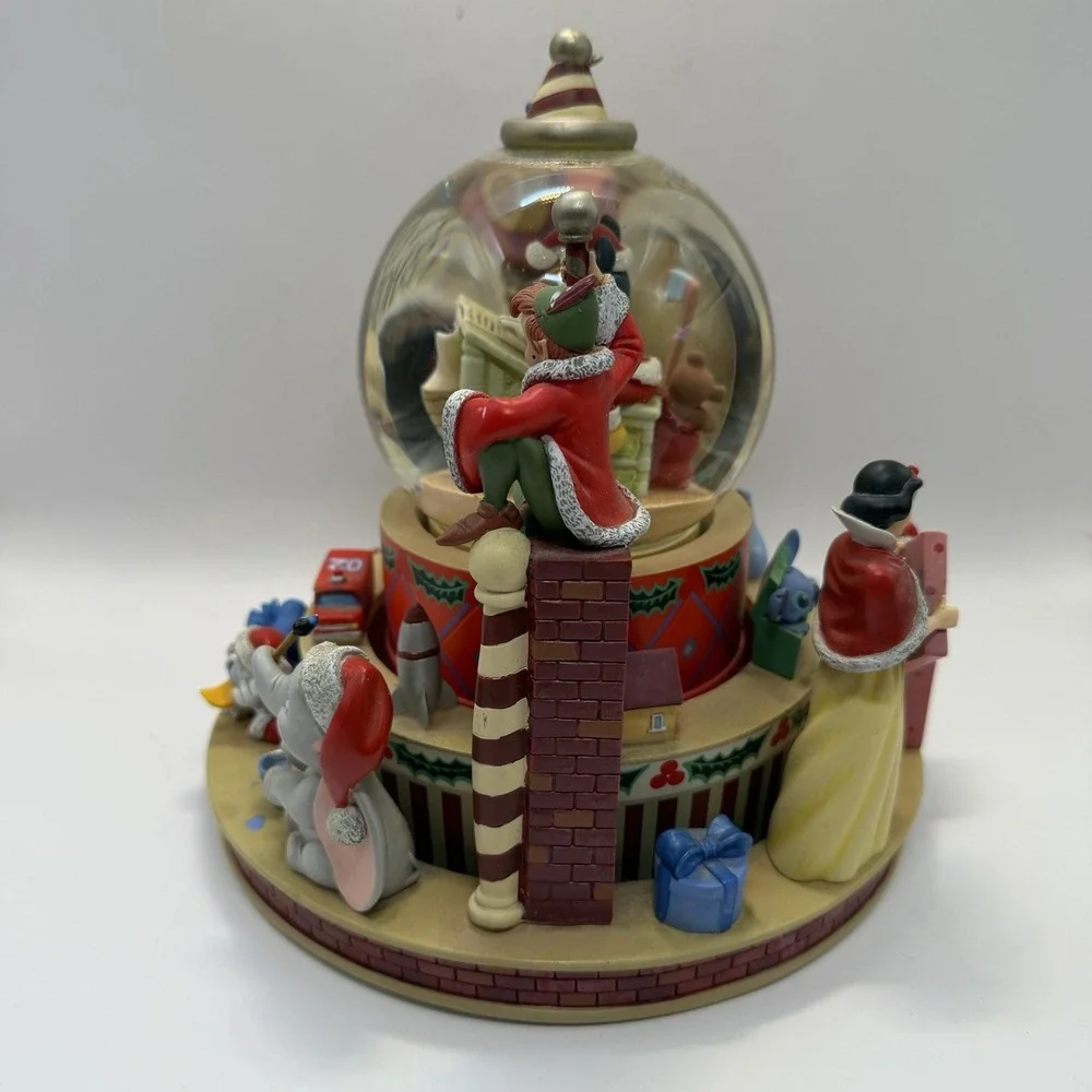 Disney Christmas Santa's Workshop Snow Globe Mickey Snow White Tinkerbell Goofy - Picture 9 of 16